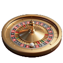 Goldenes Roulette-Rad mit Ball als Tischspiel-Symbol f&uuml;r Roulette bei Cleobetra Casino