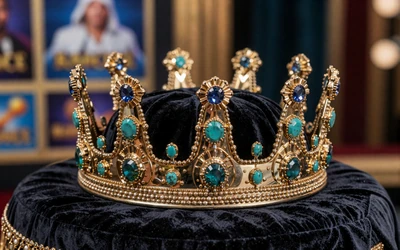 Juwelenbesetzte goldene Krone auf dunklem Samt als Thumbnail des Slots Cleopatra's Crown bei Cleobetra Casino