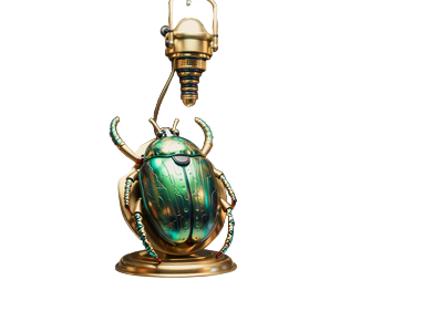 Goldene Greifmaschine mit leuchtendem Skarab&auml;us als Preis f&uuml;r das Bonus Crab Gamification bei Cleobetra Casino
