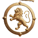 Goldenes L&ouml;wen-Emblem als Jackpot-Symbol f&uuml;r Leprechaun's Luck bei Cleobetra Casino