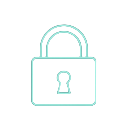 T&uuml;rkis leuchtendes SSL-Schloss-Symbol f&uuml;r sichere Daten&uuml;bertragung bei Cleobetra Casino